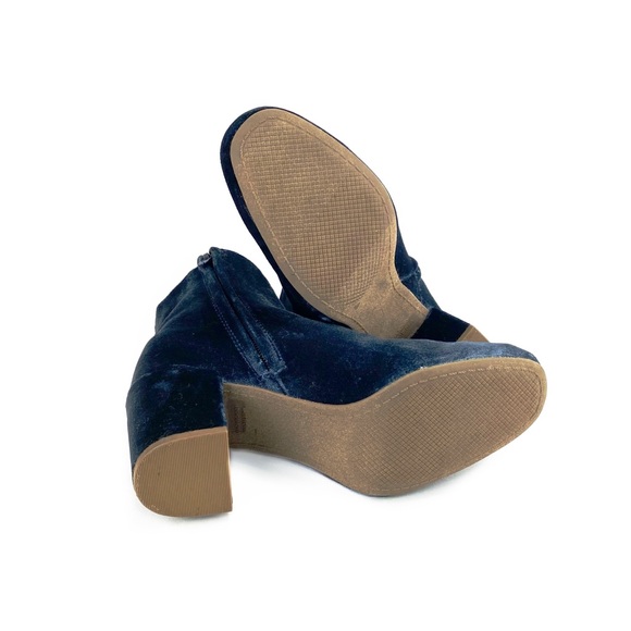 Old Navy Blue Steel Velvet Ankle Boots Size 7 - Picture 9 of 14